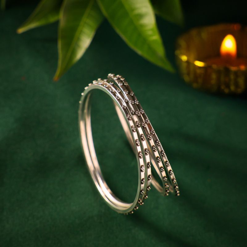 Rustic Rhythm Silver Bangle