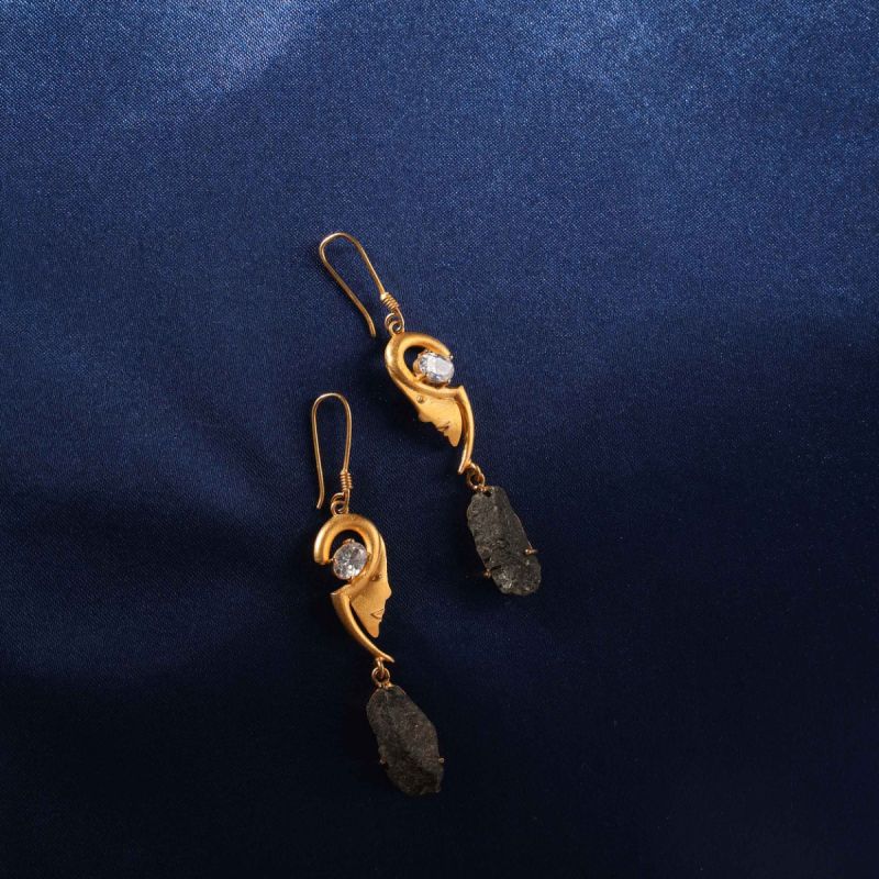 Human Face Crafted Hook Earrings