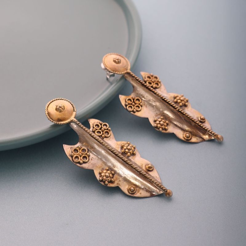 Rustic Trails Statement Silver Earrings