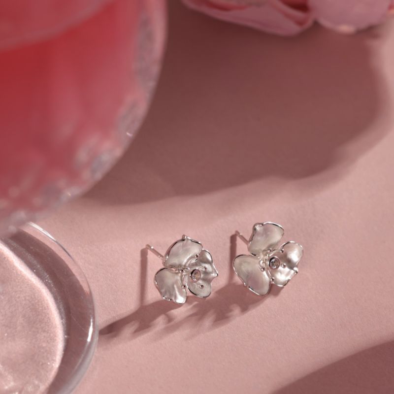 Floral Feels Silver Studs