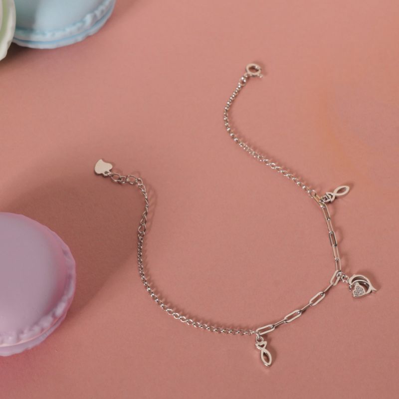 Charm Drift Silver Wristlet