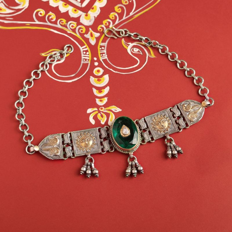 Old School Fire Silver Choker