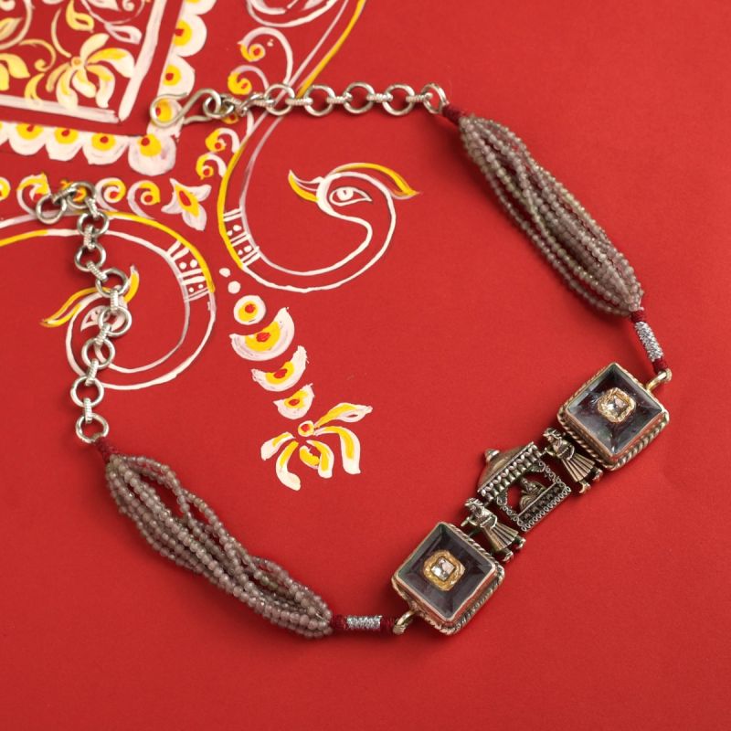 Vintage Goth Silver Choker