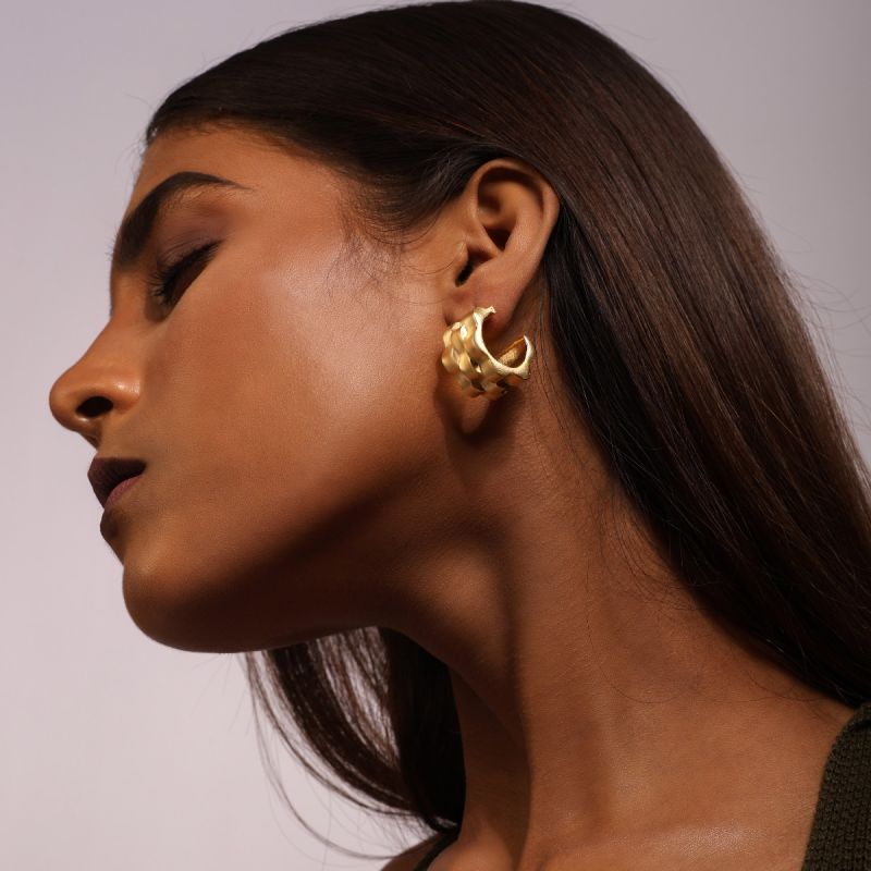 Geometric Edge Hoop Earrings