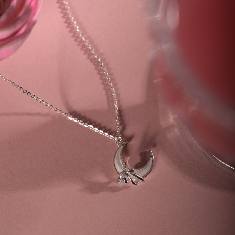 Moonlit Wings Silver Chain Pendant
