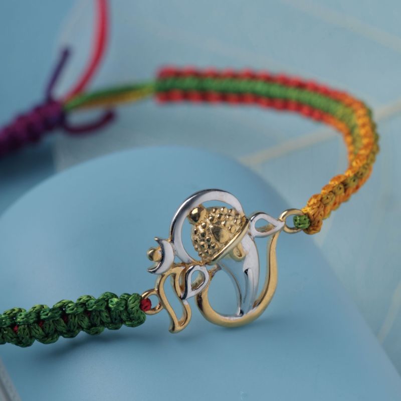 Sacred Symbols Silver Rakhi
