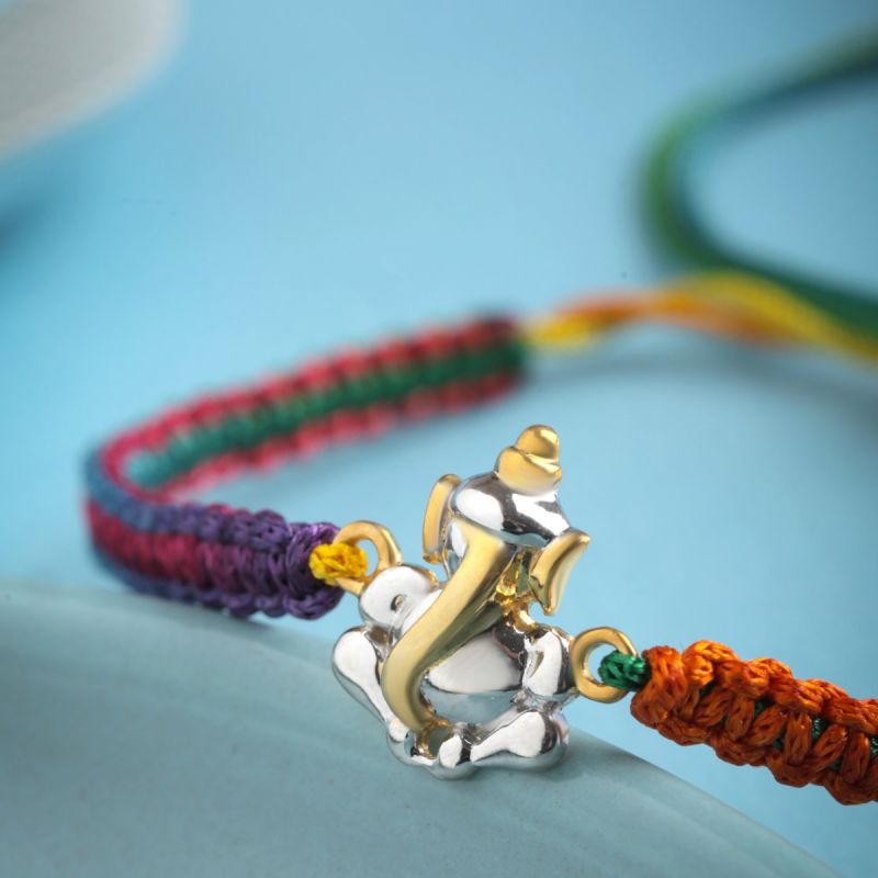 Cherished Keepsake Ganesh Silver Rakhi