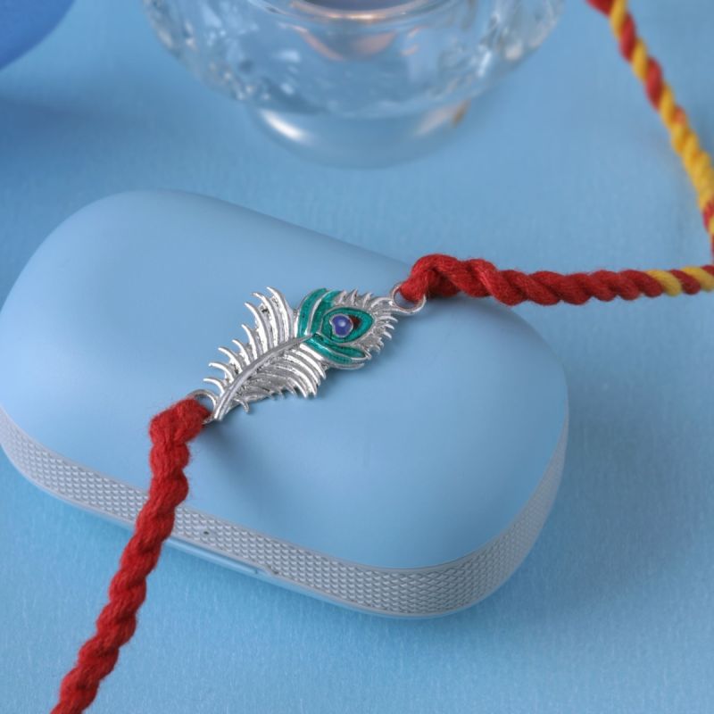 Spiritual Feather Silver Rakhi