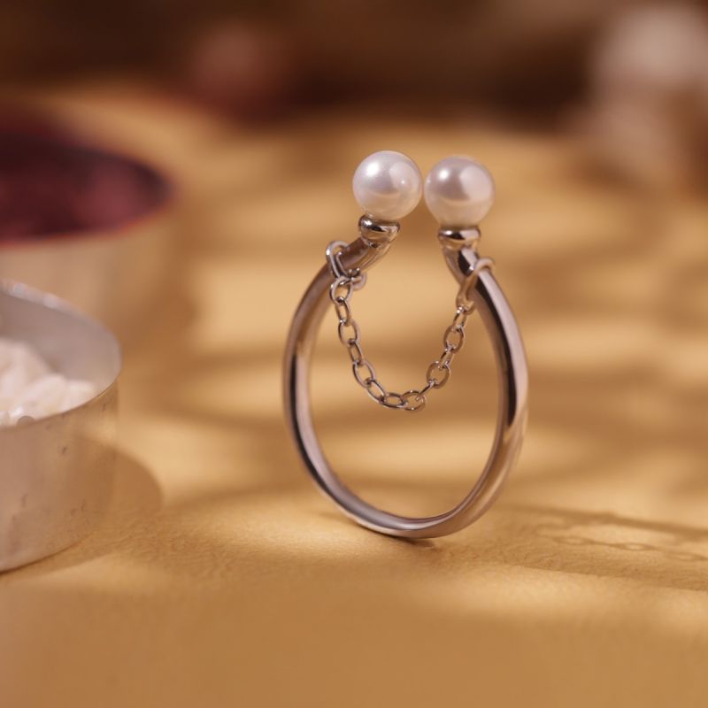 Tied in Two Silver Ring