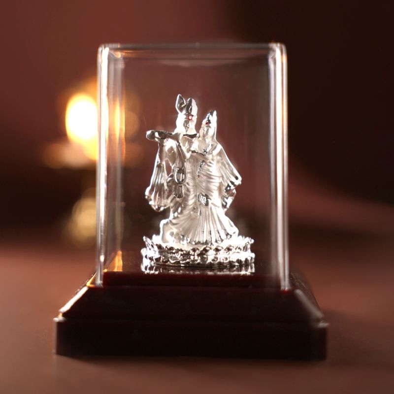 Classic Radha Krishna Dome Wax Idol