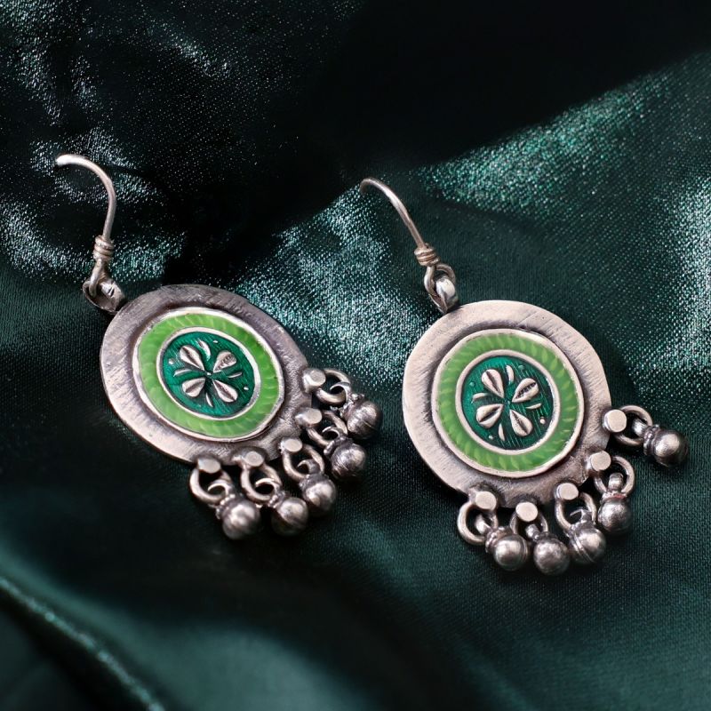 Greenish Splendour Hook Earrings