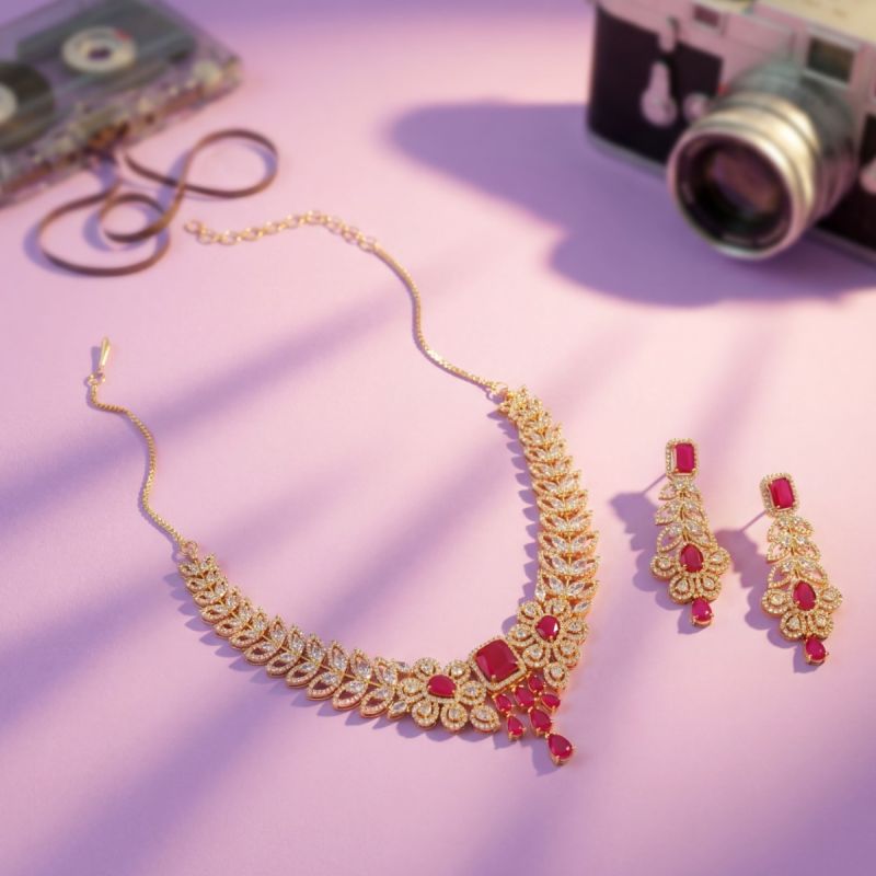 Rani Crimson Necklace Set