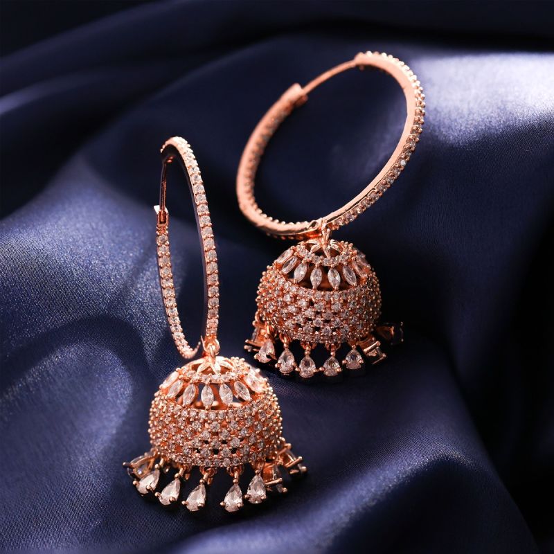 Enchanting Elegance Hoop Jhumka Earrings