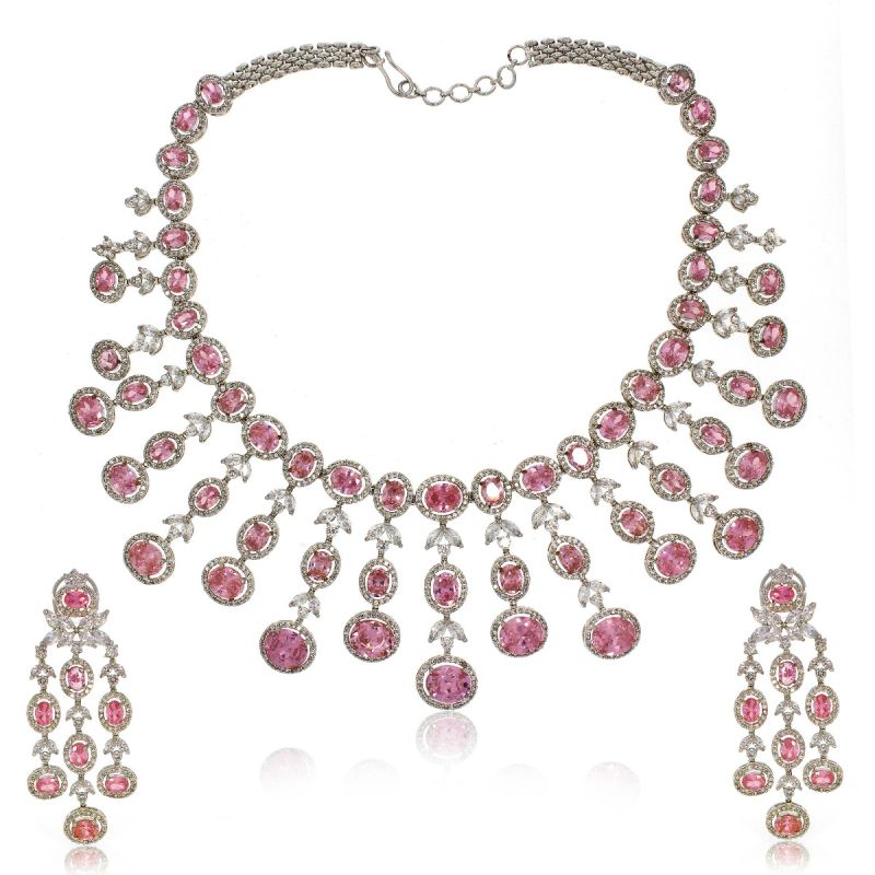 Stunning Pink Princess Necklace Set