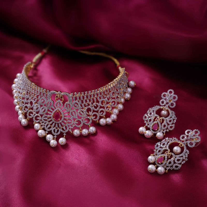 Splendid Peacocks Choker Necklace Set