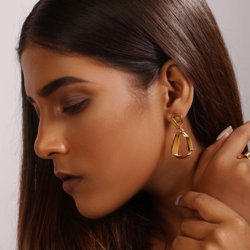 Twisted Sheen Trendy Earrings