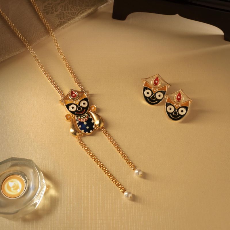 Rath Yatra Realness Enamel Necklace Set