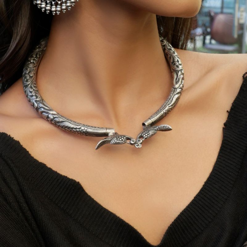 Bohemian Birdie Silver Necklace