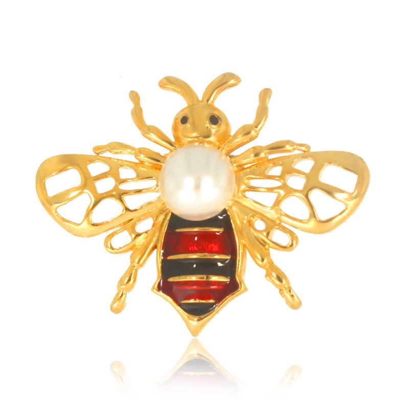 Cute Honey Bee Silver Brooch