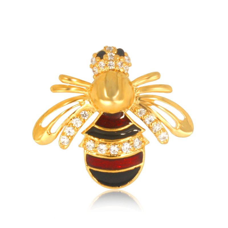 Splendor Honey Bee Silver Brooch