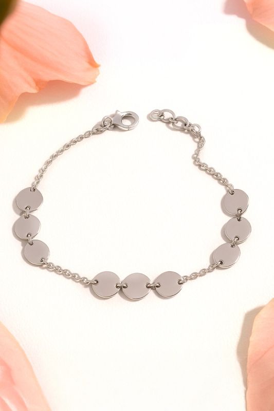 Moonlit Disc Silver Wristlet