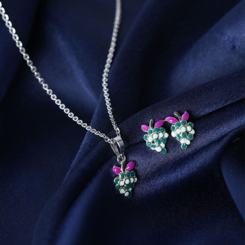 Grape Vibes Enamel Chain Pendant