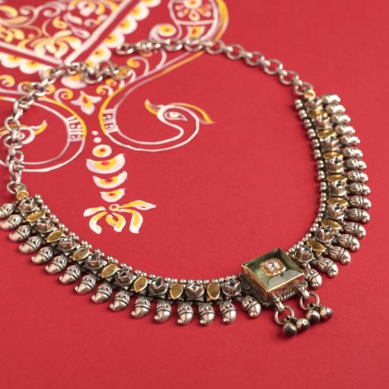 Oxidised Silver Choker