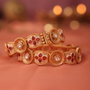 Ruby & White Aura Bangle